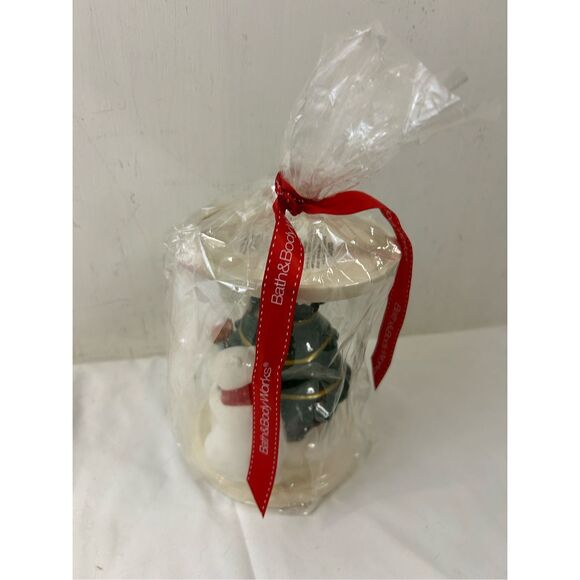 Bath and body Christmas Candle pedestal Polar Bear/Fox/ Tree new retired - Picture 3 of 6
